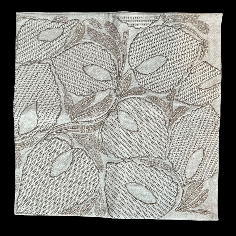 Williams Sonoma 20"x20" Botanic Leaf Embroidered Square Pillow Cover SAMPLE
